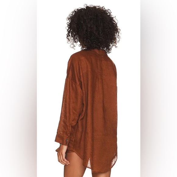 L*SPACE Rio Linen Tunic - Coffee size M / L - Picture 5 of 16